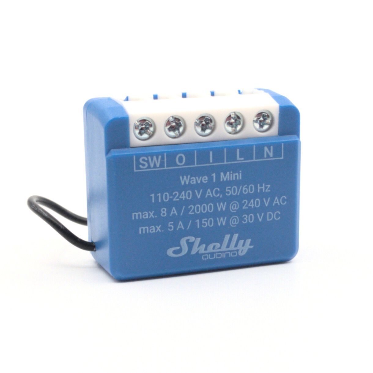 Shelly Wave 1 Mini - 8A potentiaalivapaa Z-Wave -rele rasiaan
