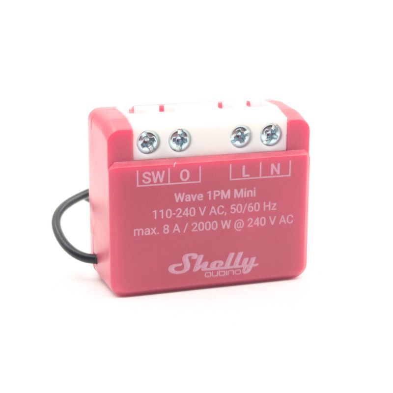 Shelly Wave 1 PM Mini - 8A kulutusta mittaava Z-Wave -rele rasiaan