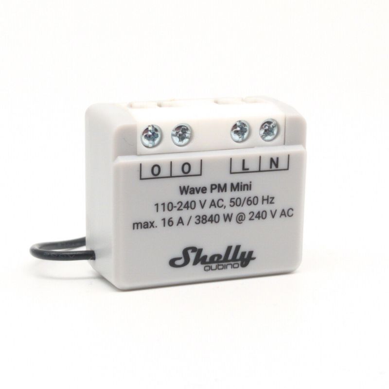 Shelly Wave PM Mini - 1x16A ohjelmoitava Wifi-energiamittari rasiaan