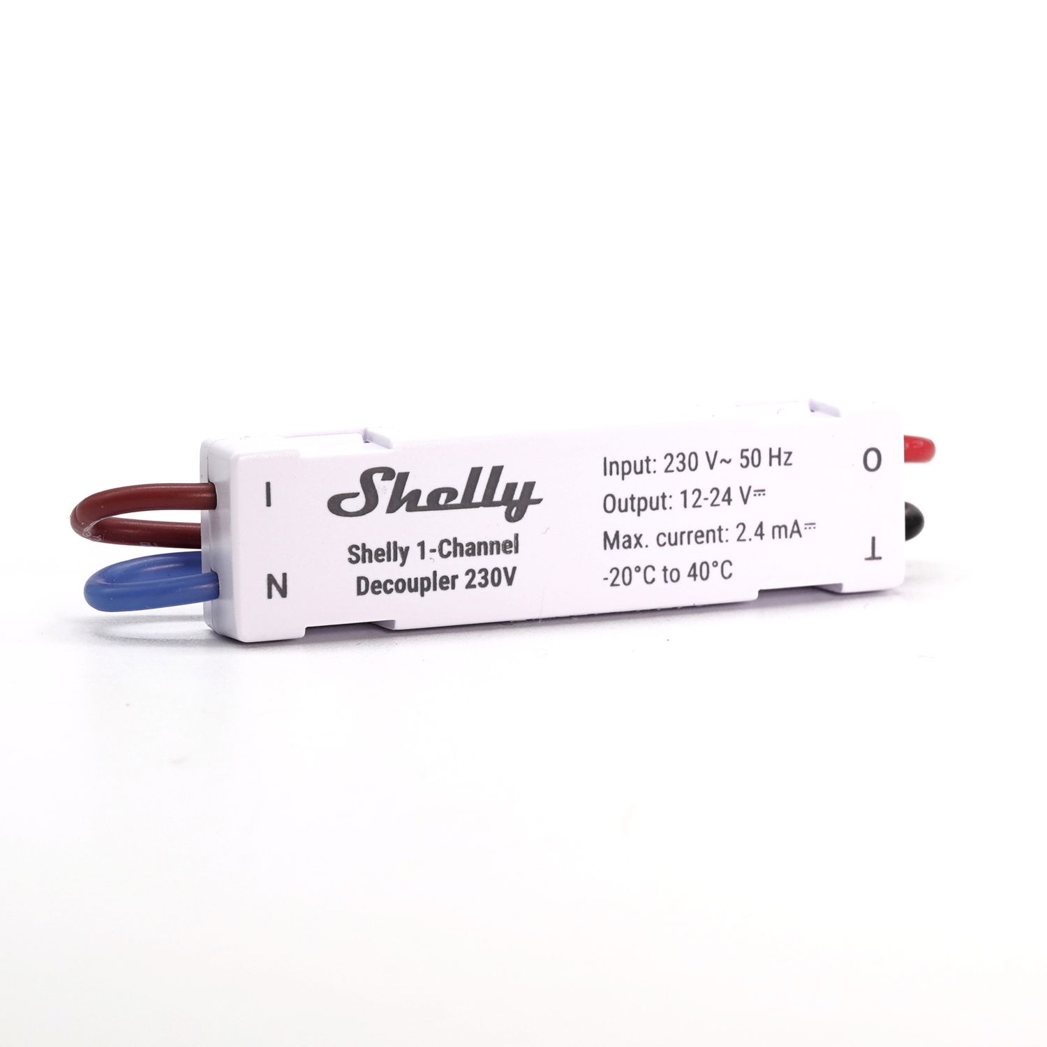 Shelly 1-channel decoupler - 230VAC - 12-24VDC erotin / signaalimuunnin / tasonmuunnin / optoerotin