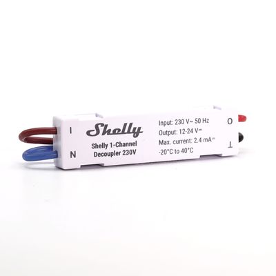 Shelly 1-channel decoupler - 230VAC - 12-24VDC erotin / signaalimuunnin / tasonmuunnin / optoerotin