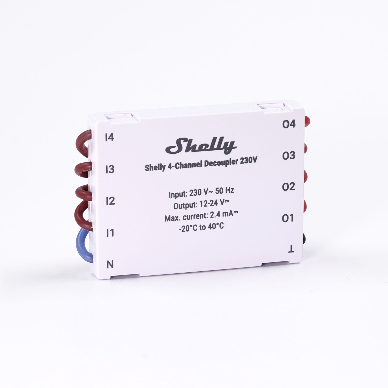 Shelly 4-channel decoupler - 4-kanavainen 230VAC - 12-24VDC erotin / signaalimuunnin / tasonmuunnin / optoerotin