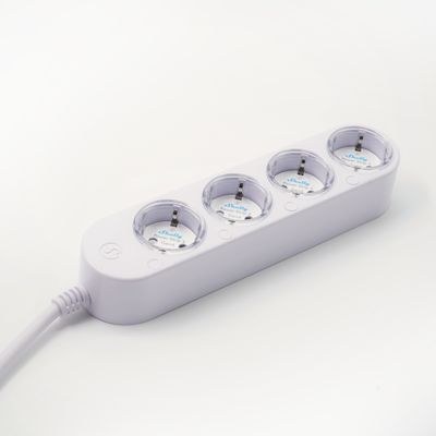 Shelly Power Strip 4 Gen4 - Valkoinen 4-paikkainen tehoa mittaava ohjelmoitava WiFi- / Zigbee-jatkojohto
