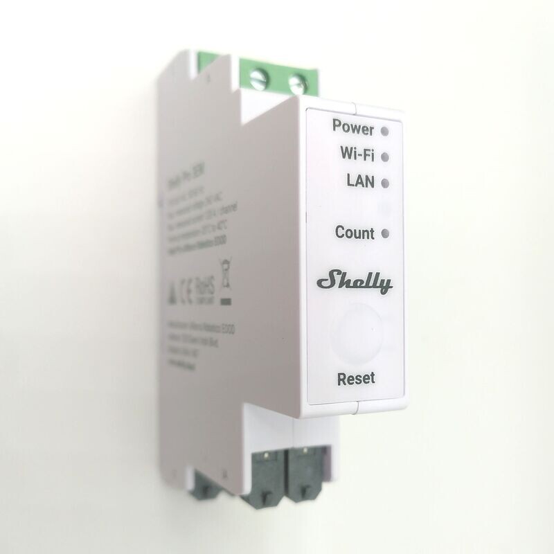 Shelly Pro 3EM - 3x120A ohjelmoitava 3-vaihe WiFi / Ethernet -energiamittari DIN-kiskoon