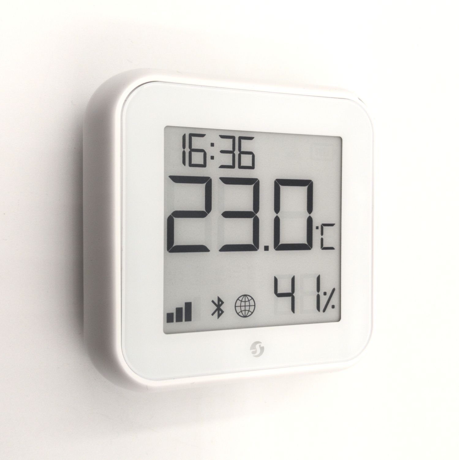 Shelly H&amp;T Gen3 - valkoinen WiFI lämpötila- ja kosteusanturi näytöllä