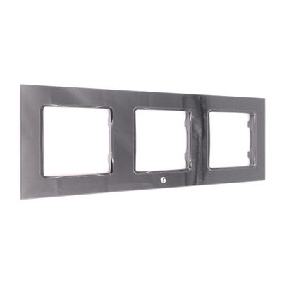 Shelly Wall Frame 3 - musta peitelevy kolmelle Wall Switch / Wall Socket -tuotteelle