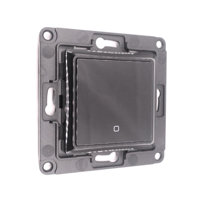 Shelly Wall Switch 1 - musta kytkin ja pidike Plus / Gen3 / Gen4 -laitteille