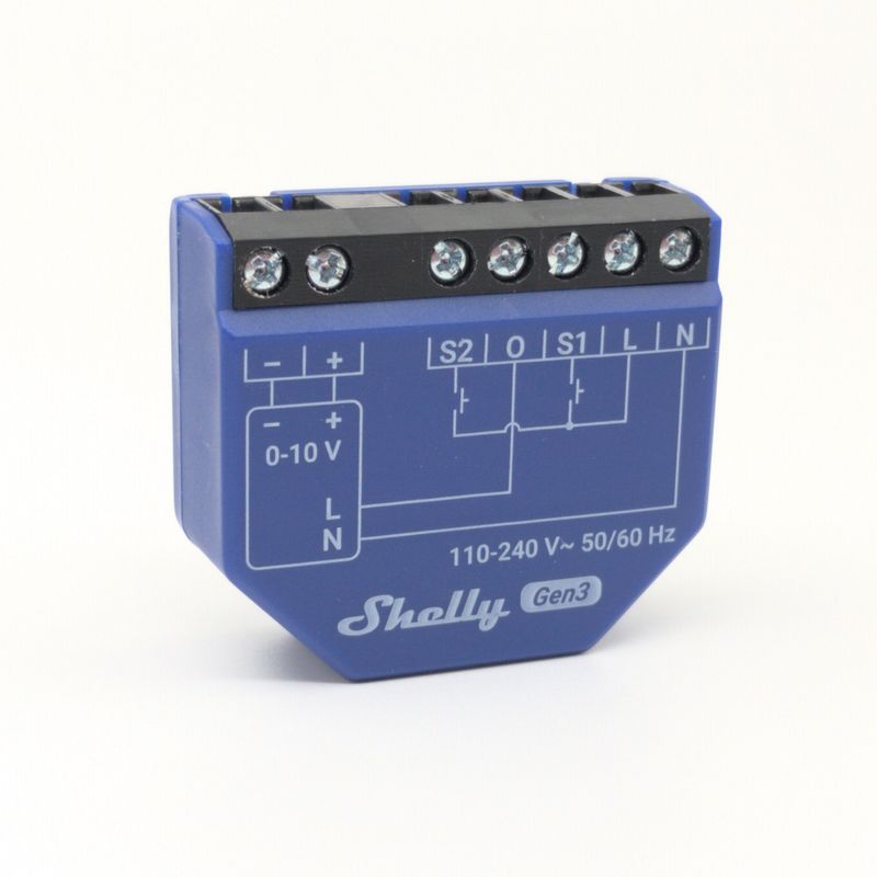 Shelly Dimmer 0/1-10V PM Gen3 - Wifi-himmennin 0/1-10V laitteiden ohjauksiin