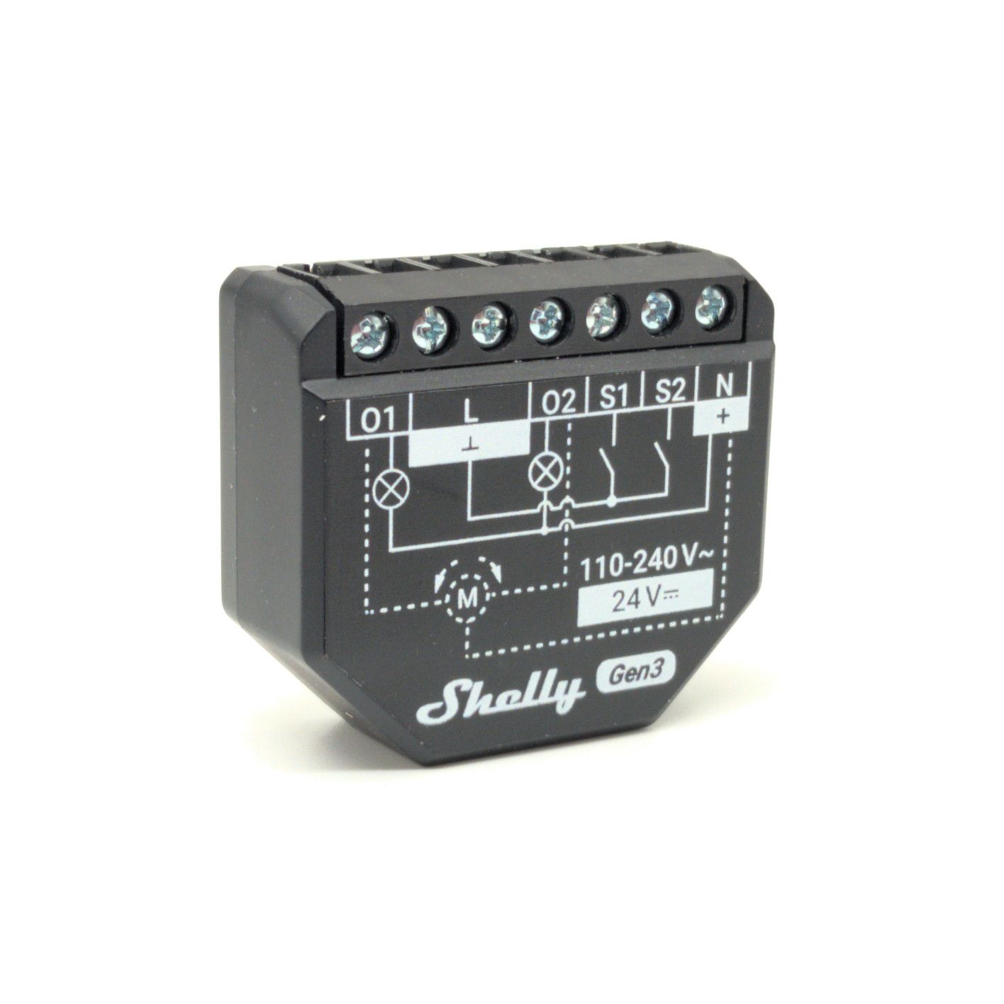 Shelly 2PM Gen3 - 2x10A mittaava &amp; ohjelmoitava WiFi-rele rasiaan
