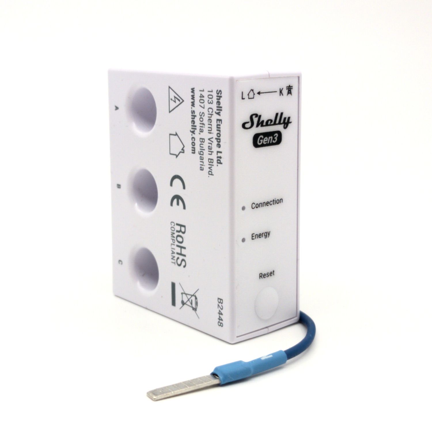 Shelly 3EM-63T Gen3 - 3x63A ohjelmoitava 3-vaihe WiFi-energiamittari lattaliittimin