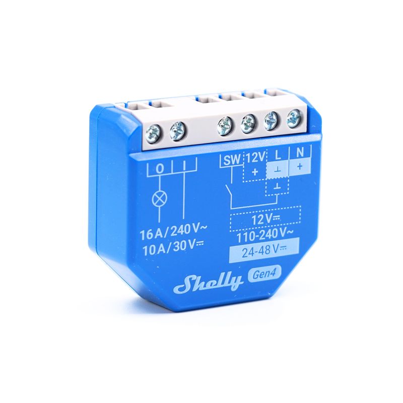 Shelly 1 Gen4 - 16A ohjelmoitava potentiaalivapaa WiFi/Zigbee -rele rasiaan