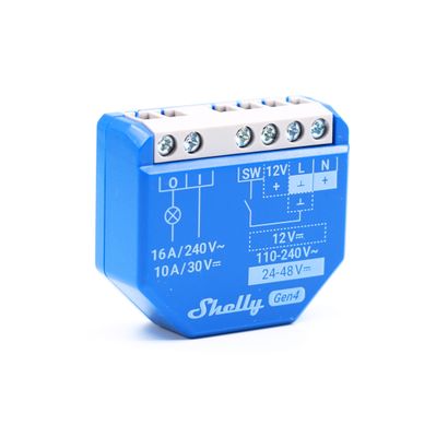Shelly 1 Gen4 - 16A ohjelmoitava potentiaalivapaa WiFi/Zigbee -rele rasiaan