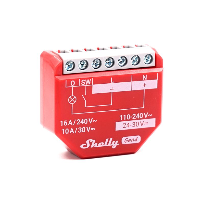 Shelly 1PM Gen4 - 16A tehoa mittaava ohjelmoitava WiFi/Zigbee -rele rasiaan