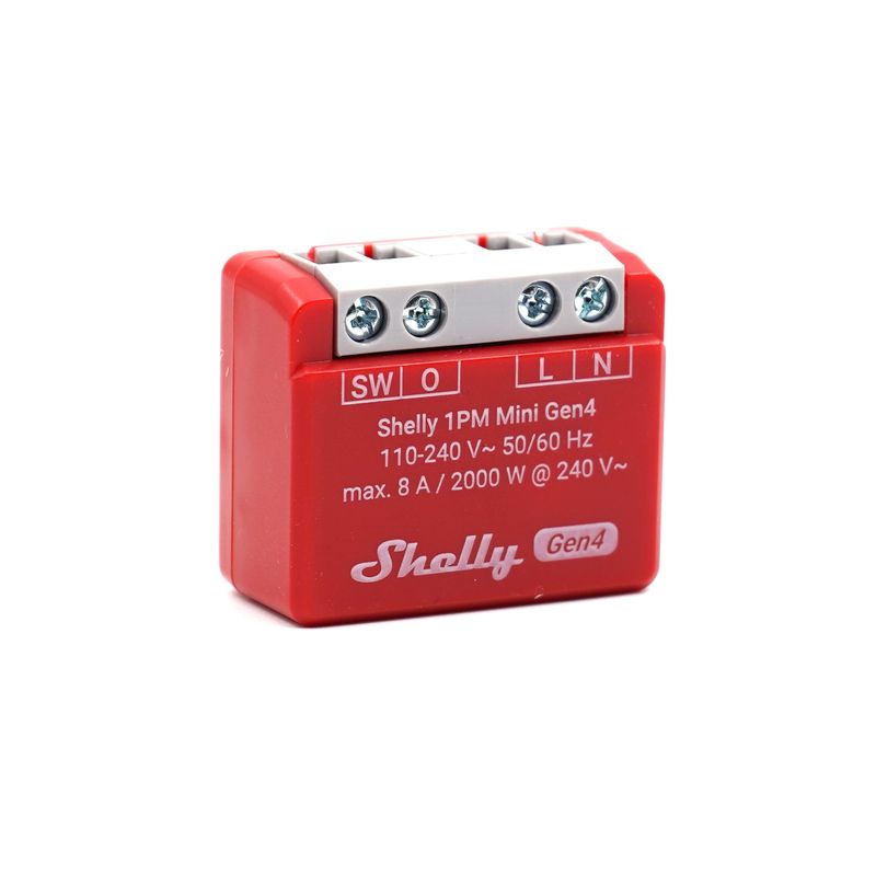 Shelly 1PM Mini Gen4 - 8A ohjelmoitava ja energiaa mittaava Wifi/Zigbee -rele rasiaan
