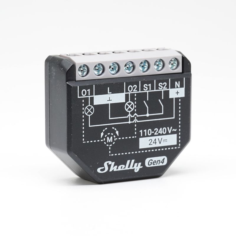 Shelly 2PM Gen4 - 2x10A tehoa mittaava ohjelmoitava WiFi/Zigbee-rele rasiaan
