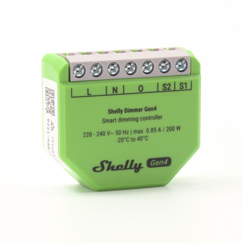 Shelly Dimmer Gen4 - 200W nollavapaa ohjelmoitava ja energiaa mittaava WiFi- / Zigbee-himmennin rasiaan