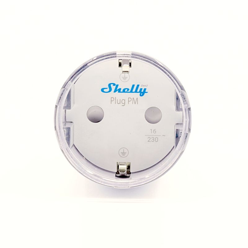 Shelly Plug PM Gen3 - 16A valkoinen pistorasiaan kytkettävä Wifi-liitännäinen energiamittari