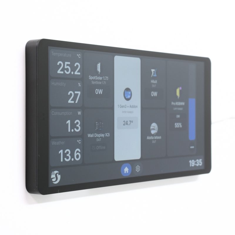 Shelly Wall Display X2i - musta 6,95" kosketusnäytöllinen hallintapaneeli Shellyjen ohjaukseen ja Home Assistant -integraatioon