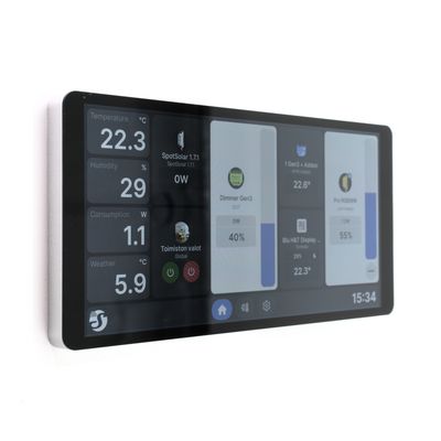 Shelly Wall Display X2i - hopeanharmaa 6,95" kosketusnäytöllinen hallintapaneeli Shellyjen ohjaukseen ja Home Assistant -integraatioon