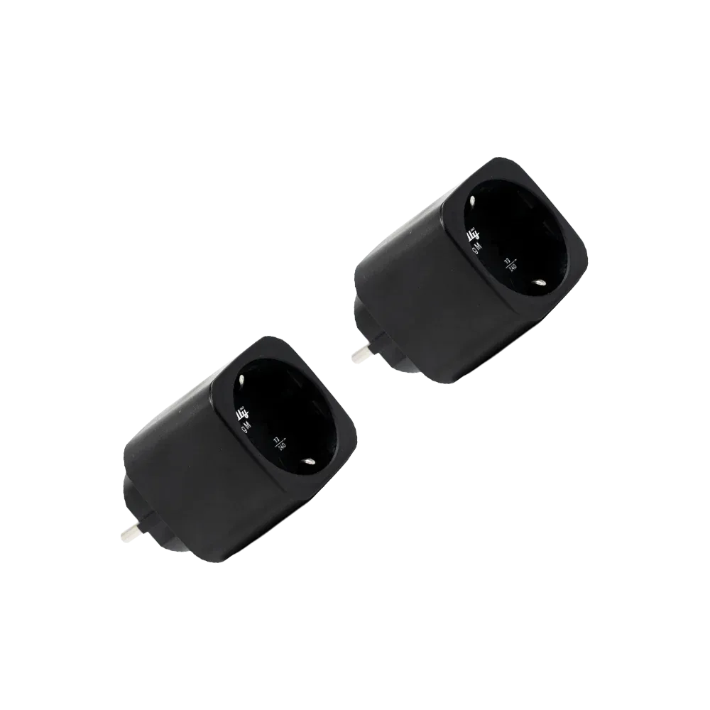 Shelly Plug M Gen3 - musta 3000W energiaa mittaava ohjelmoitava WiFi-älypistorasia (2-pack)
