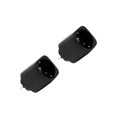 Shelly Plug M Gen3 - musta 3000W energiaa mittaava ohjelmoitava WiFi-älypistorasia (2-pack)