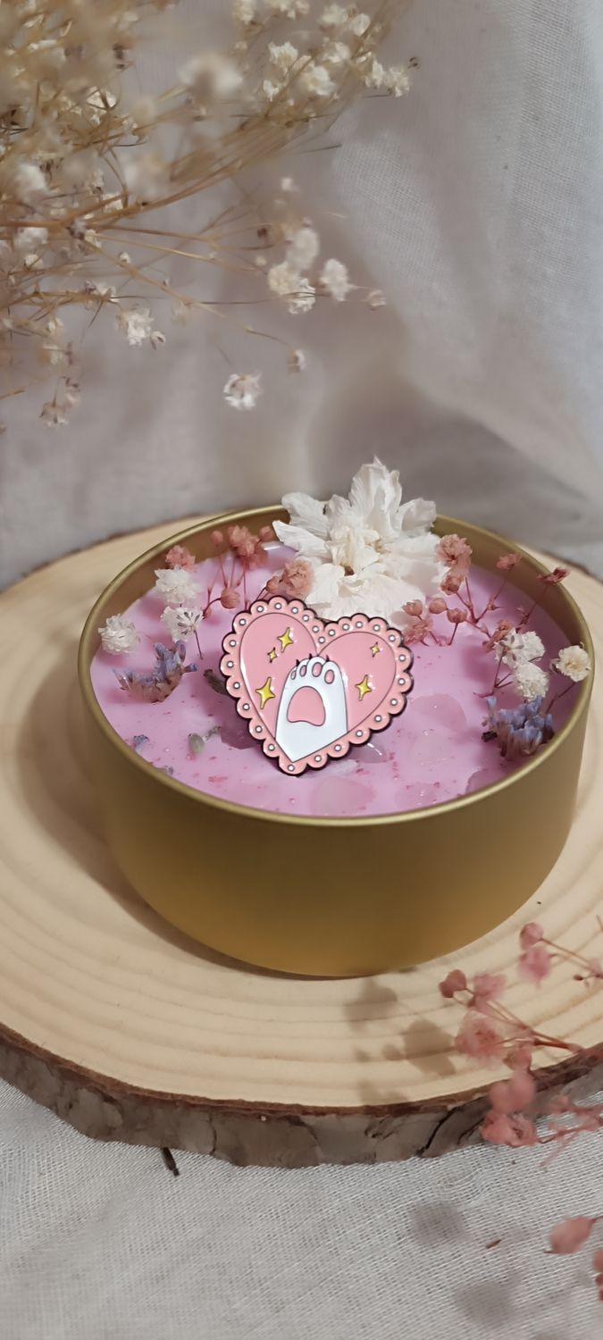 Bougie Taureau &quot;Sweet Love &quot; 🩷 - Broche Chat