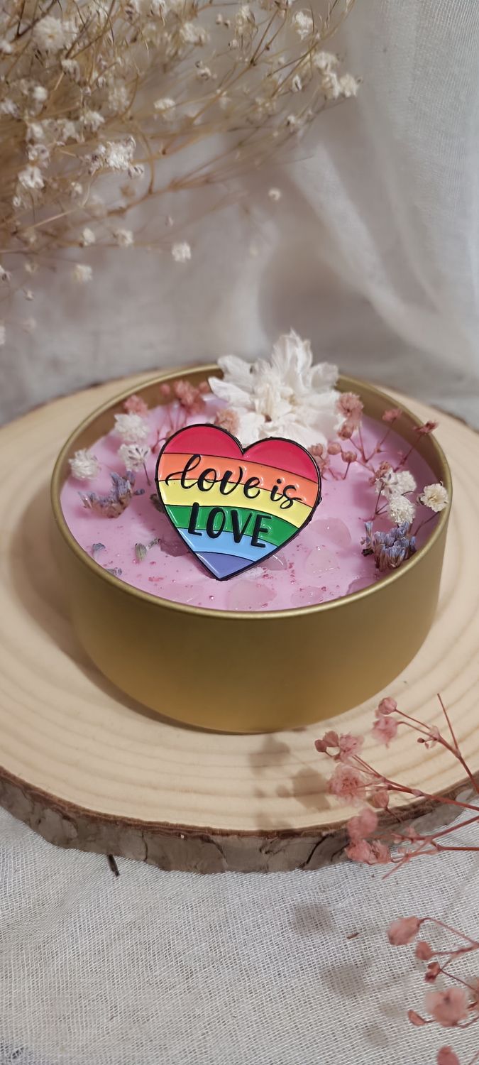 Bougie Taureau &quot;Sweet Love &quot; 🩷 - Broche Fierté 