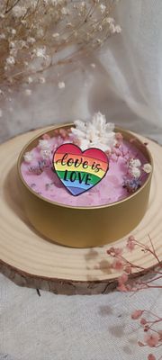 Bougie Taureau &quot;Sweet Love &quot; 🩷 - Broche Fierté 