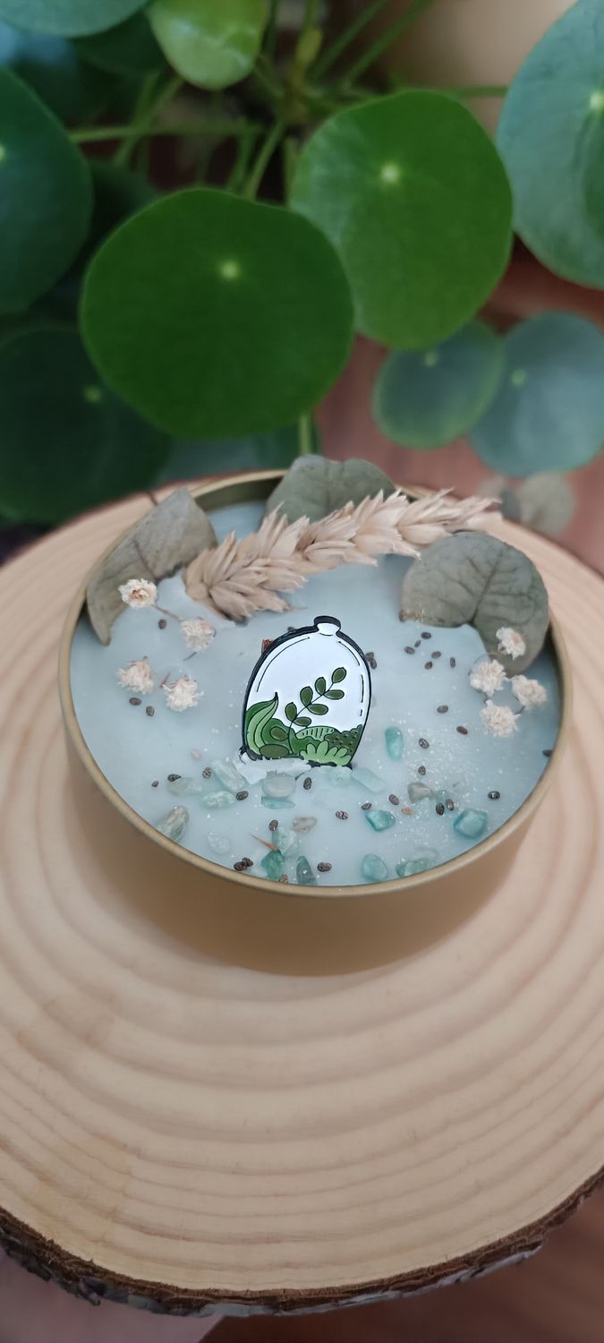 Bougie Vierge &quot;Terre Mère&quot;🌾 - Broche Terrarium 