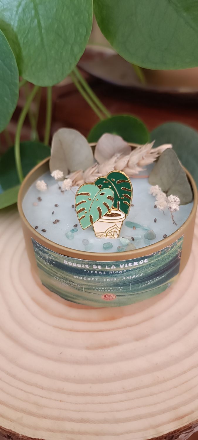 Bougie Vierge &quot;Terre Mère&quot;🌾 - Broche Monstruosa