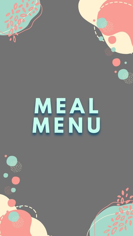 Meal Menu (family dinner preorder)