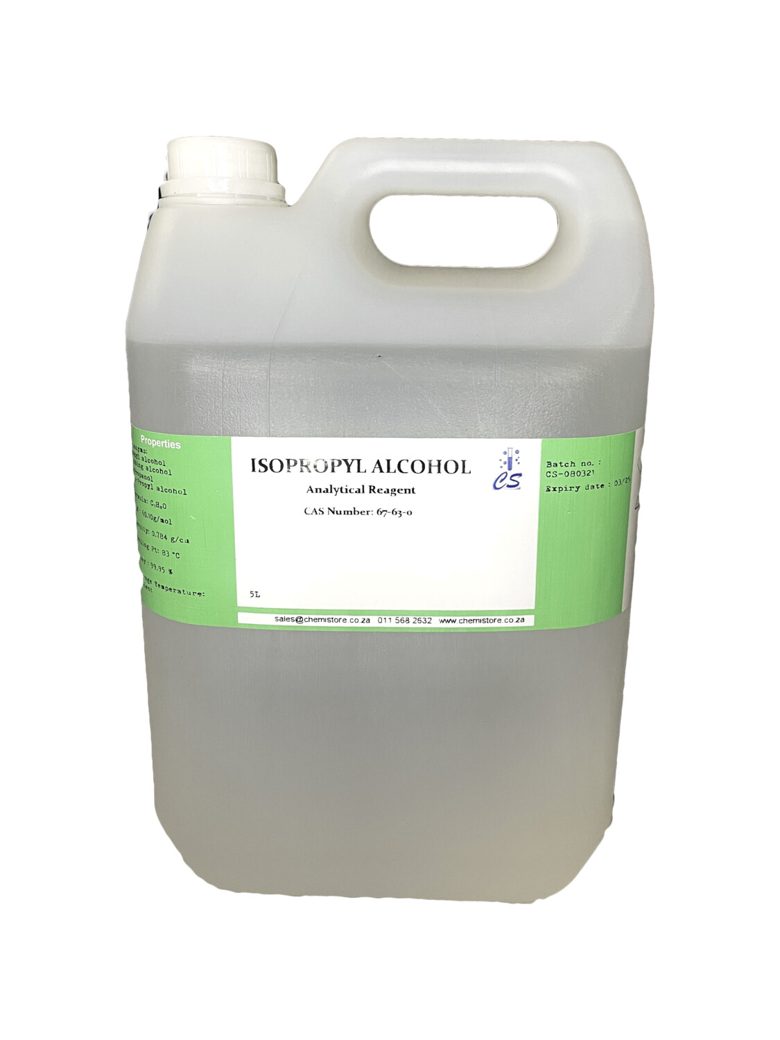Isopropyl alcohol 99.9% AR, 5L