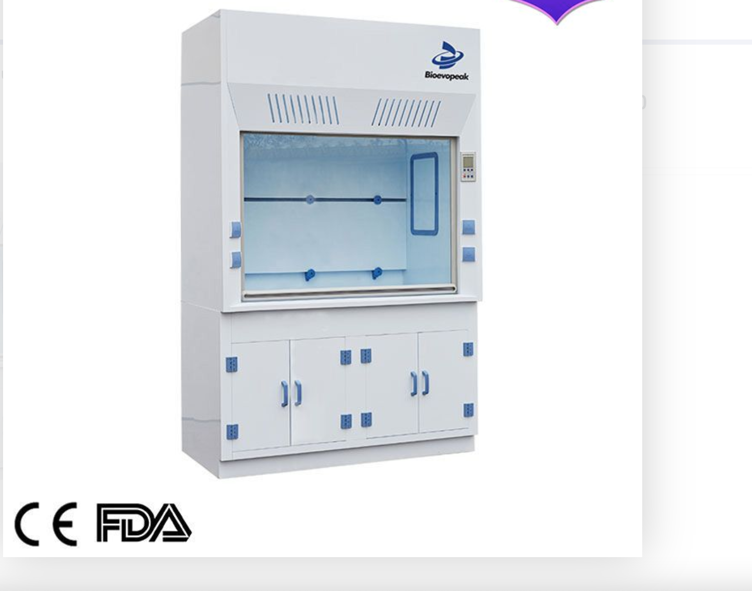 Fume hood, external dimensions (1800x850x2350mm)