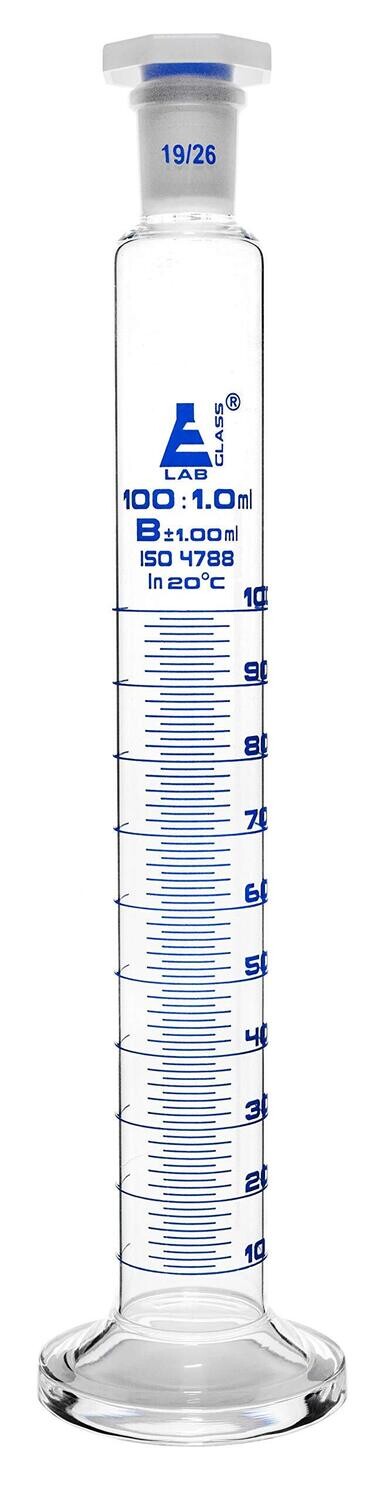 Measuring cylinder with stopper, 250ml