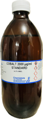 Cobalt standard 2000ppm in 2% HNO3