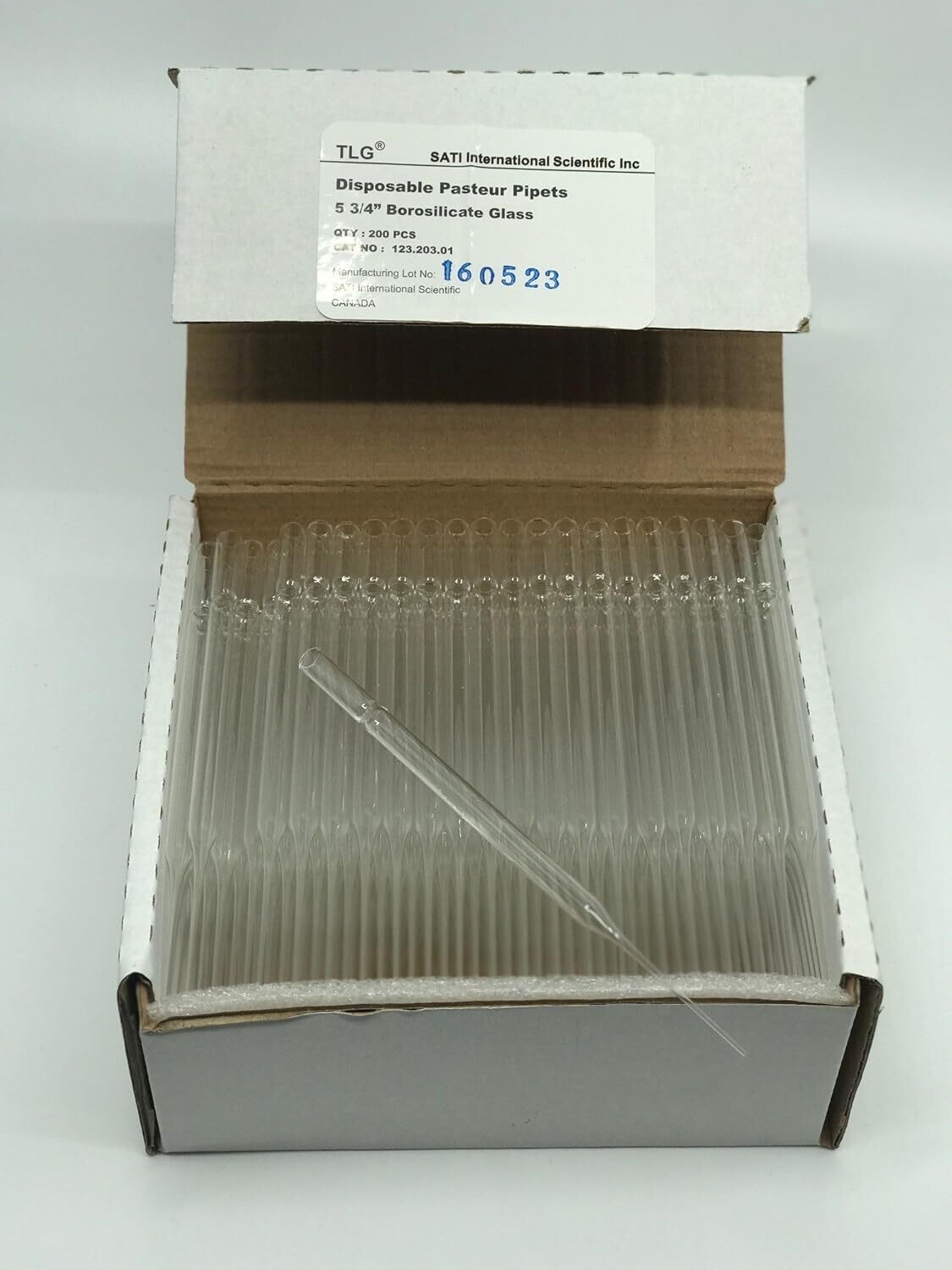 Pasteur pipette borosilicate glass, 230mm (250/pk)