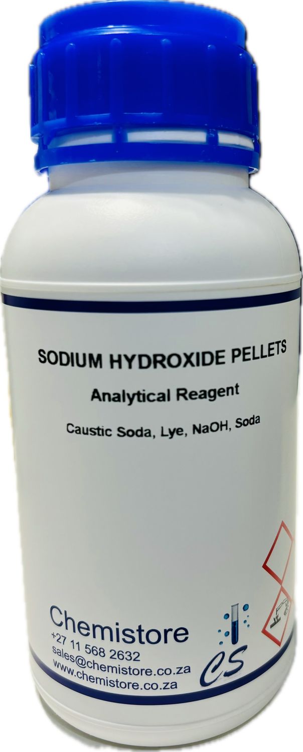 Sodium hydroxide pellets AR, 500g