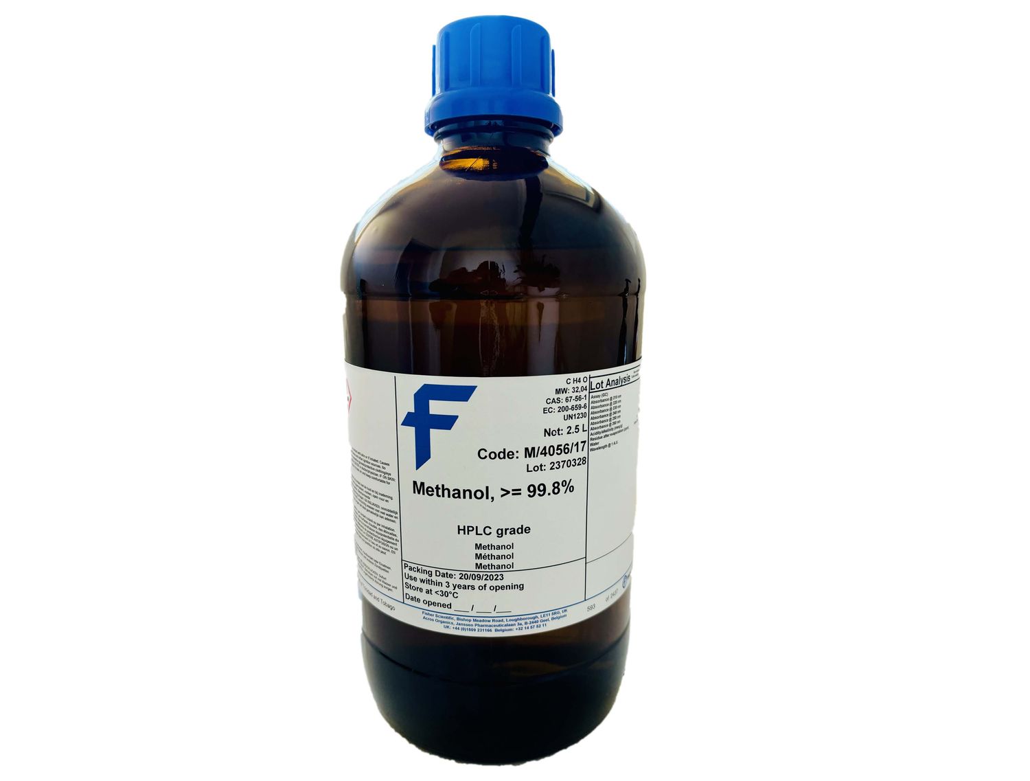 Methanol HPLC grade, 2.5L