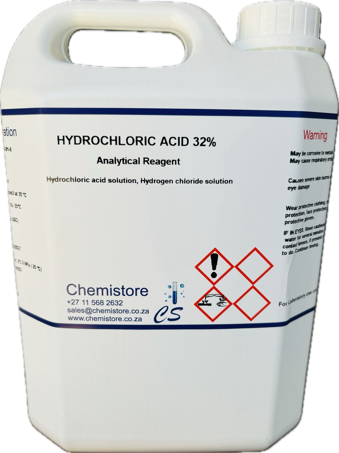 Hydrochloric acid 32% AR, 2.5L