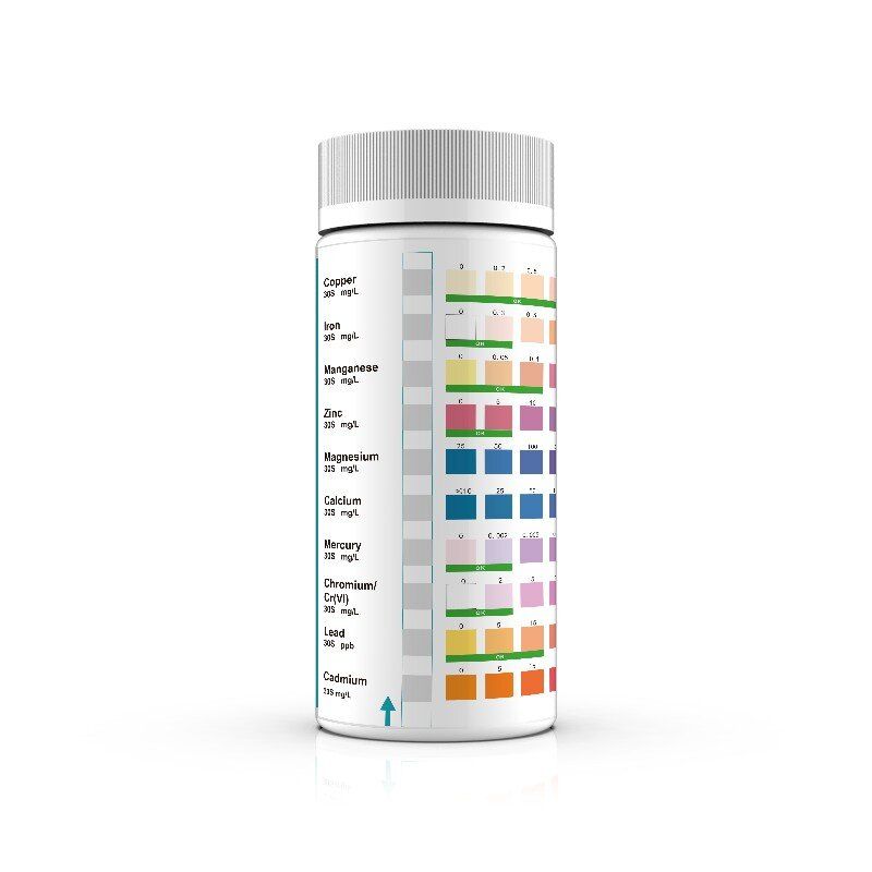 Heavy Metals Water Test Strips 100 strips (test for 10 heavy metals)