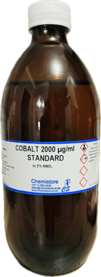 Cobalt standard 2000ppm in 2% HNO3