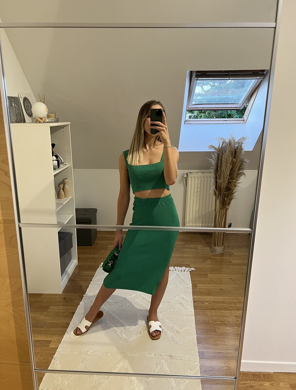 ENSEMBLE TOP JUPE VERT