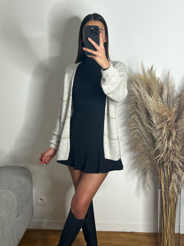 GILET GRIS ET DORÉ 