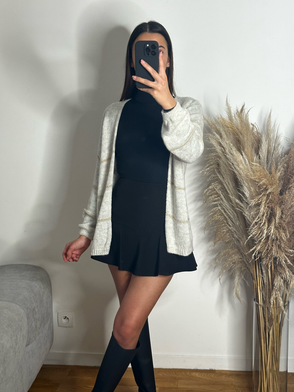 GILET GRIS ET DORÉ 