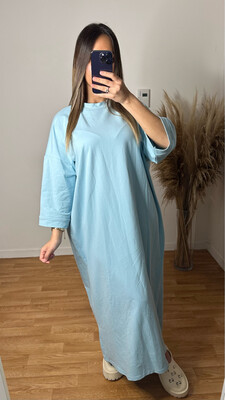 ROBE MANCHE MI LONGUE BLEU CLAIR ROBE MANCHE MI LONGUE BLEU CLAIR