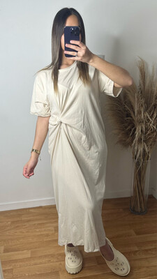 ROBE NOUÉE COTON BEIGE