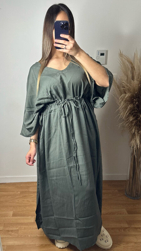 ROBE PAPILLON KAKI