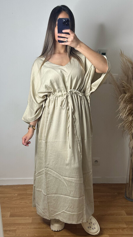 ROBE PAPILLON BEIGE