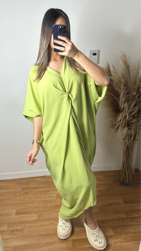 ROBE NOUÉE BASIC VERT