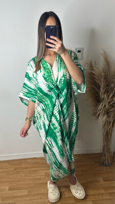 ROBE NOUÉE TIE AND DYE VERT